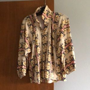 Anthropologie blouse, subtle honeycomb pattern